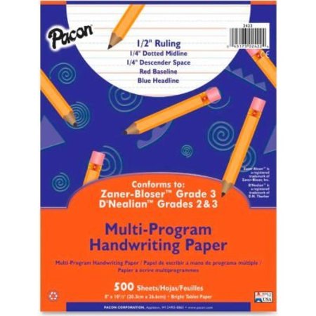 PACON CORPORATION Pacon® Multi-Program Handwriting Paper, 8" x 10-1/2", 1/2" Ruling, 500 Sheets/Ream 2422
